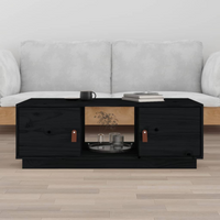 vidaXL Coffee Table Black 100x50x35 cm Solid Wood Pine