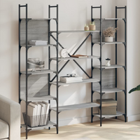 vidaXL Bookshelf Grey Sonoma 155.5x24x166.5 cm Engineered Wood