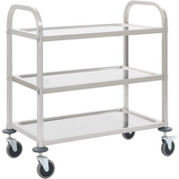 vidaXL 3-Tier Kitchen Trolley 95x45x83.5 cm Stainless Steel