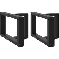 vidaXL Coffee Table Legs T-Shaped 2 pcs Black 50x25x(30-31) cm Steel