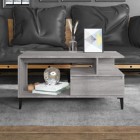 vidaXL Coffee Table Grey Sonoma 90x49x45 cm Engineered Wood