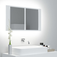 vidaXL LED Bathroom Mirror Cabinet White 80x12x45 cm Acrylic