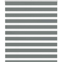 vidaXL Zebra Blind Dark Grey 130x150 cm Fabric Width 125.9 cm Polyester