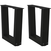 vidaXL Coffee Table Legs V-Shape 2 pcs Black 30x(30-31.3) cm Steel