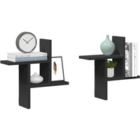 vidaXL Wall Shelves 2 pcs Black 38x12x38 cm Engineered Wood