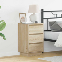 vidaXL Bedside Cabinet Sonoma oak 39 x 34.5 x 65 cm Engineered wood
