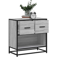 vidaXL Bedside Cabinet Grey Sonoma 60x31x60 cm Engineered Wood and Metal