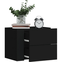 vidaXL Wall-mounted Bedside Cabinet Black 45x30x35 cm