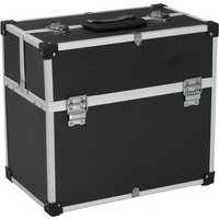 vidaXL Tool Case 38x22.5x34 cm Black Aluminum