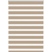vidaXL Zebra Blind Sand Brown 115x100 cm Fabric Width 110.9 cm Polyester