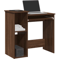 vidaXL Desk with Shelves Brown Oak 84x40x78 cm Engineered Wood