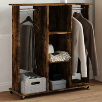 vidaXL Wardrobe with Wheels Smoked Oak 102x38x110 cm Engineered Wood