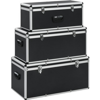 vidaXL Storage Cases 3 pcs Black Aluminium