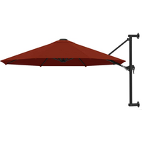 vidaXL Wall-Mounted Garden Parasol with Metal Pole 300 cm Terracotta
