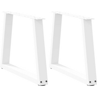 vidaXL Coffee Table Legs V-Shape 2 pcs White 70x(42-43.3) cm Steel
