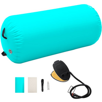 vidaXL Inflatable Gymnastic Roll with Pump 120x90 cm PVC Green