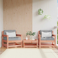 vidaXL Garden Chairs with Cushions 2 pcs Solid Wood Douglas