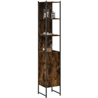 vidaXL Bathroom Cabinet Smoked Oak 33x33x185.5 cm Engineered Wood