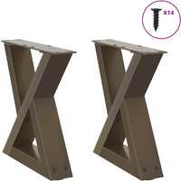 vidaXL Coffee Table Legs 2 pcs Natural Steel 30x(30-31.3) cm Steel