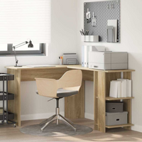 vidaXL Corner Desk Sonoma Oak 140 x 113.5 x 75 cm Engineered Wood