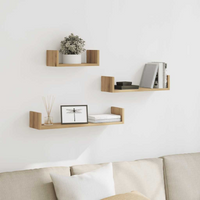 vidaXL Wall Shelves 3 pcs Artisan Oak Engineered Wood