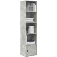 vidaXL Bookcase Concrete Grey 31x24x127 cm Engineered Wood