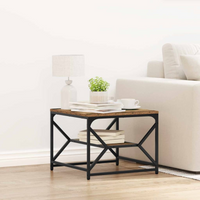 vidaXL Coffee Table Old Wood 51 x 50 x 40 cm Engineered Wood and Steel