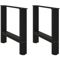 vidaXL Coffee Table Legs Black 2 pcs 60x(42-43) cm Steel