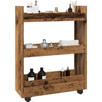 vidaXL Narrow Storage Trolley 3 Tier Old Wood Engineered Wood
