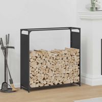 vidaXL Firewood Rack Black 90x28x90 cm Cold-rolled steel