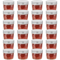 vidaXL Glass Jam Jars with Silver Lids 24 pcs 110 ml