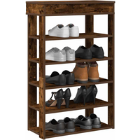 vidaXL Shoe Rack Smoked Oak 60x30x98 cm Engineered Wood