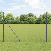 vidaXL Hexagon Fence Grey 1.6 x 50 m Steel