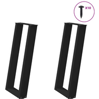 vidaXL Console Table Legs U-Shaped 2 pcs Black 28x(72-73) cm Steel