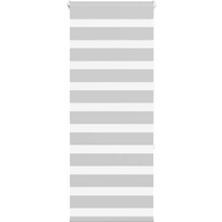 vidaXL Zebra Blind Light Grey 55x150 cm Fabric Width 50.9 cm Polyester