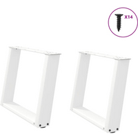 vidaXL Coffee Table Legs U-Shaped 2 pcs White 60x(42-43) cm Steel