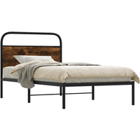 vidaXL Bed Frame Without Mattress 100x200 cm Smoked Oak Engineered Wood