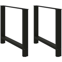 vidaXL Dining Table Legs Black 2 pcs 100x(72-73) cm Steel