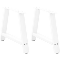 vidaXL Coffee Table Legs A-Shaped 2 pcs White 60x(42-43) cm Steel