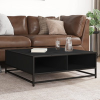 vidaXL Coffee Table Black 80x80x30 cm Engineered Wood and Metal