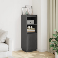 vidaXL Highboard Grey 37x34x110 cm Solid Wood Pine