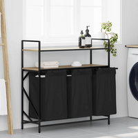 vidaXL Laundry Basket 3 Compartments with Shelves Sonoma Oak