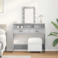 vidaXL Dressing Table Grey 100 x 41 x 140 cm Engineered wood