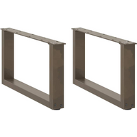vidaXL Coffee Table Legs U-Shaped 2 pcs Natural Steel 60x(30-31) cm Steel
