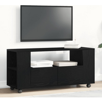 vidaXL TV Cabinet with Wheels Black Oak 102x34.5x43 cm Engineered Wood