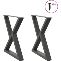 vidaXL Dining Table Legs 2 pcs Anthracite 70x(72-73.3) cm Steel
