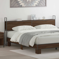 vidaXL Storage Headboard with Storage Brown oak 180 cm Engineered wood