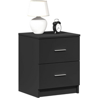 vidaXL Bedside Cabinets 2 pcs with 2 Drawers Black 40x36x50 cm