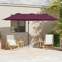 vidaXL Garden Cantilever Parasol Bordeaux red 372 x 198 x 243 cm