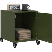 vidaXL Bedside Cabinets 2 pcs Olive Green 36x39x43.5 cm Steel
